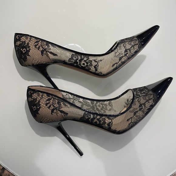 JIMMY CHOO lace and patent leather tip in black size EU 38.5 - Picture 7 of 14
